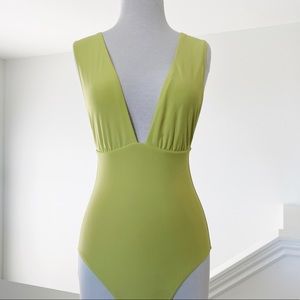 J. Crew Plunge V-Neck Yellow Swimsuit size 6